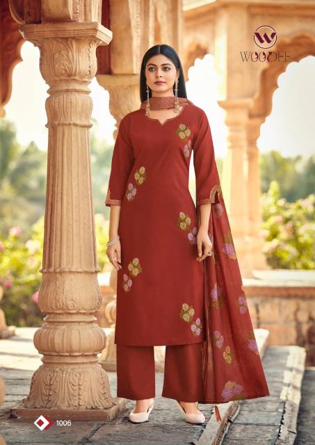 Woodee mahek 3pcs surat kurtis wholesalers whatsapp